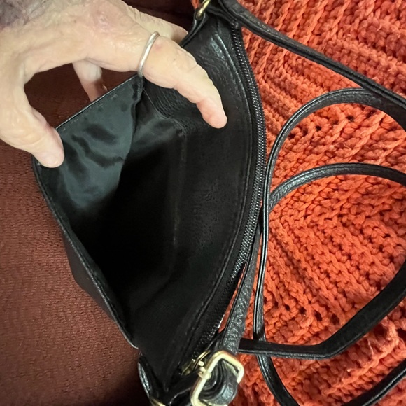 Ladies source unknown crossbody bag, small, black, two zipper compartments - Picture 4 of 6